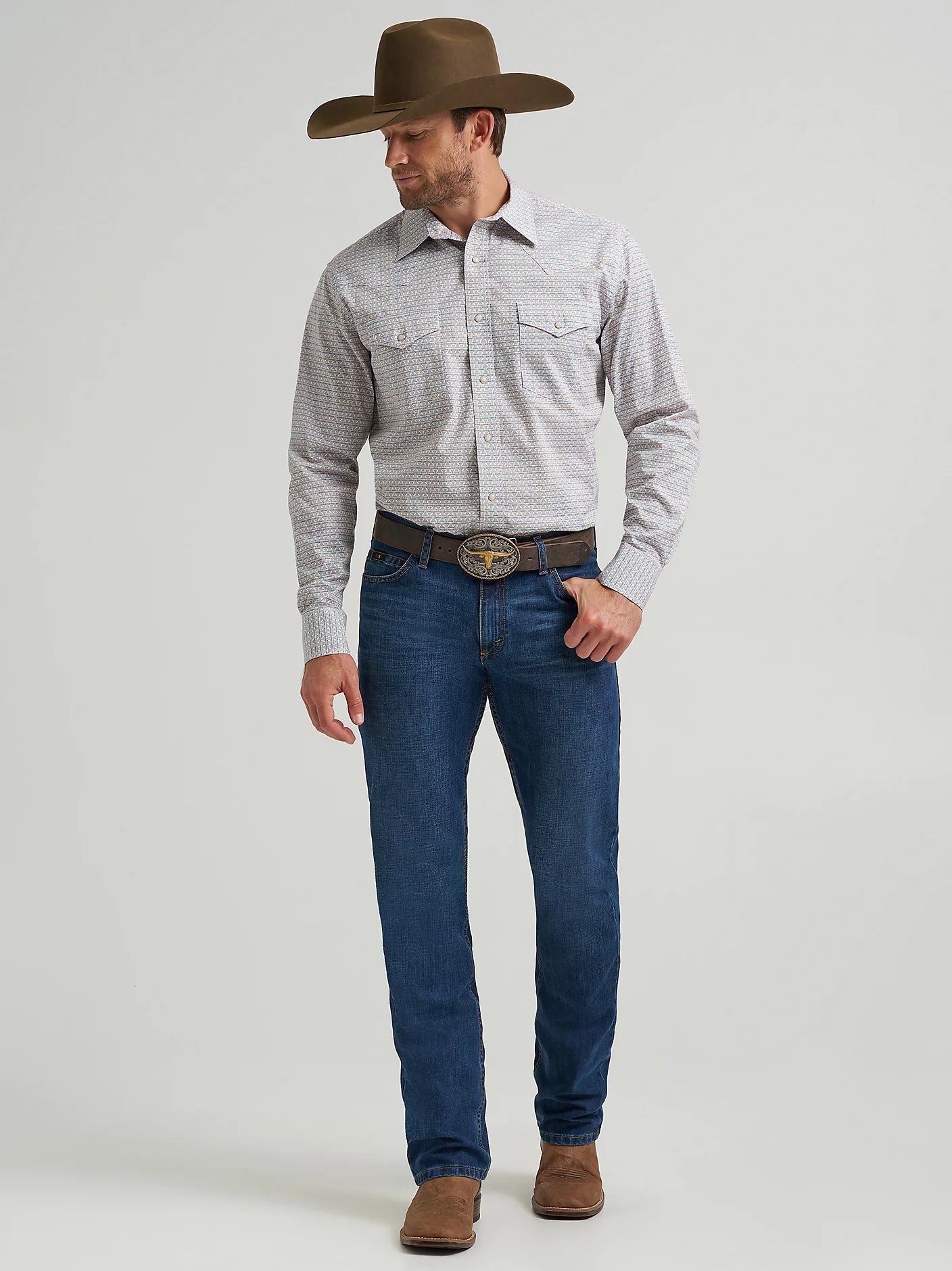 Wrangler® Men's 20X® Competition Advanced Comfort Long Sleeve Two Pocket Western Snap Shirt 112367939