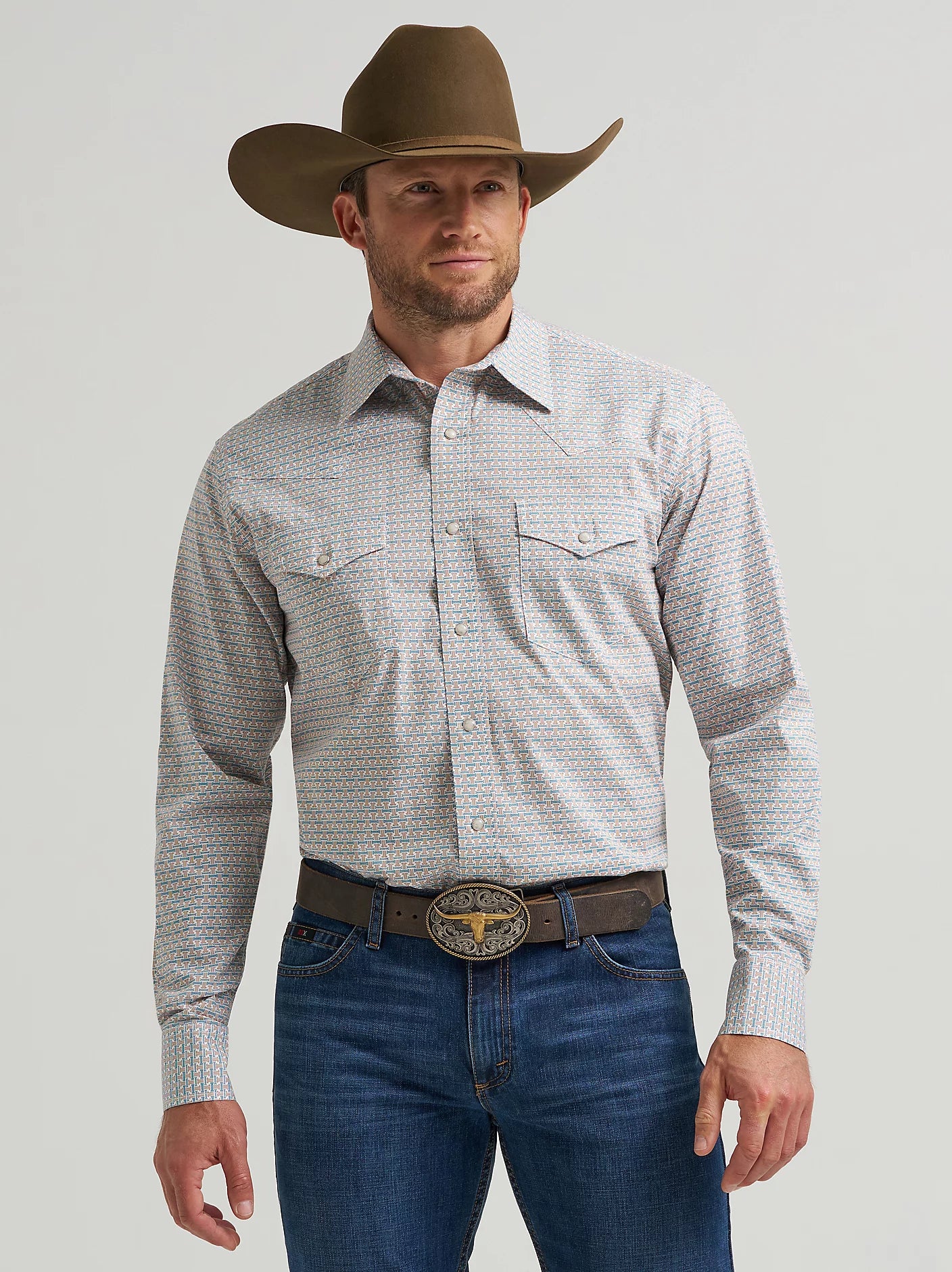 Wrangler® Men's 20X® Competition Advanced Comfort Long Sleeve Two Pocket Western Snap Shirt 112367939