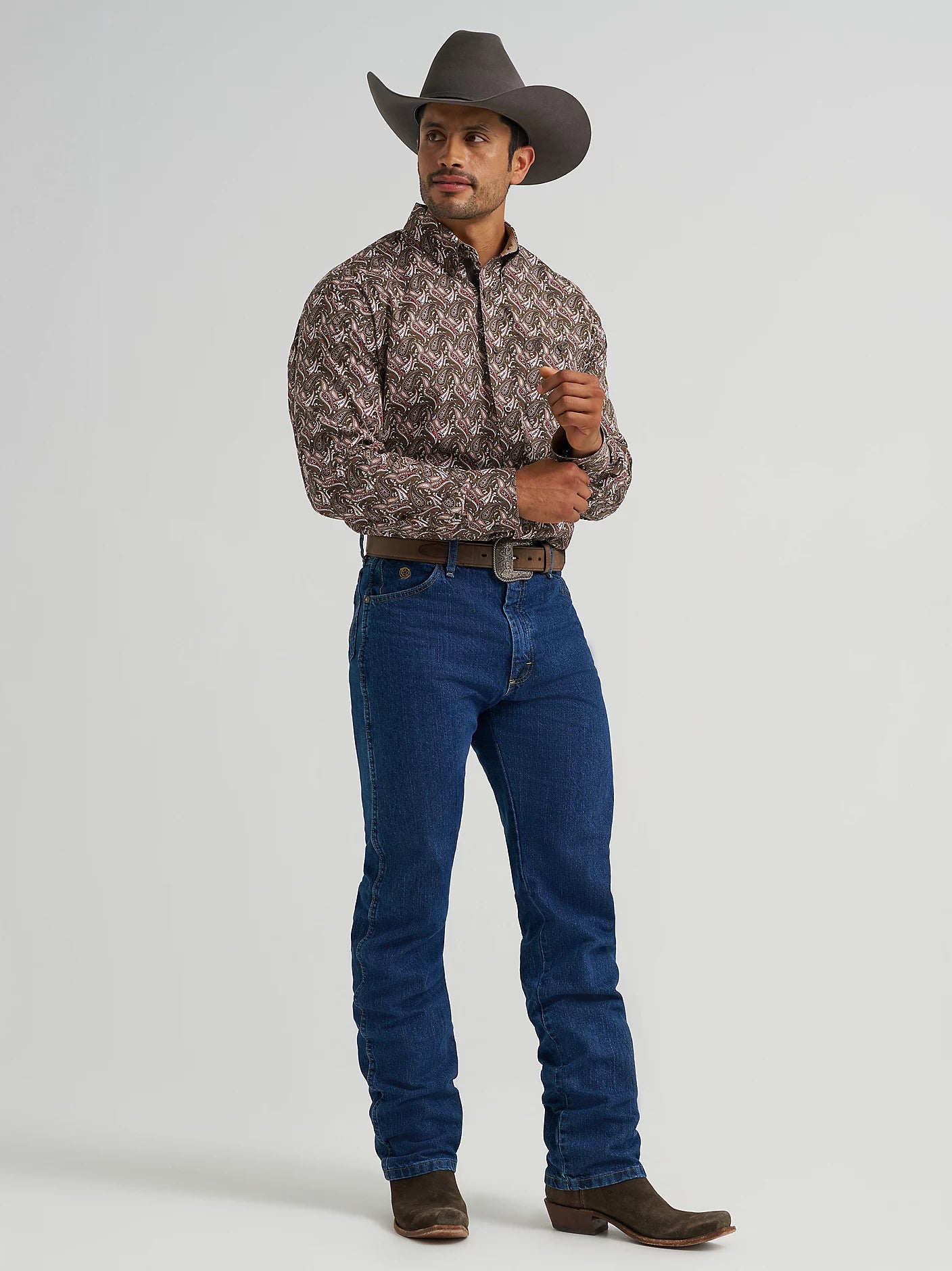 Wrangler® George Strait™ Men's Long Sleeve Button Down One Pocket Shirt 112368230