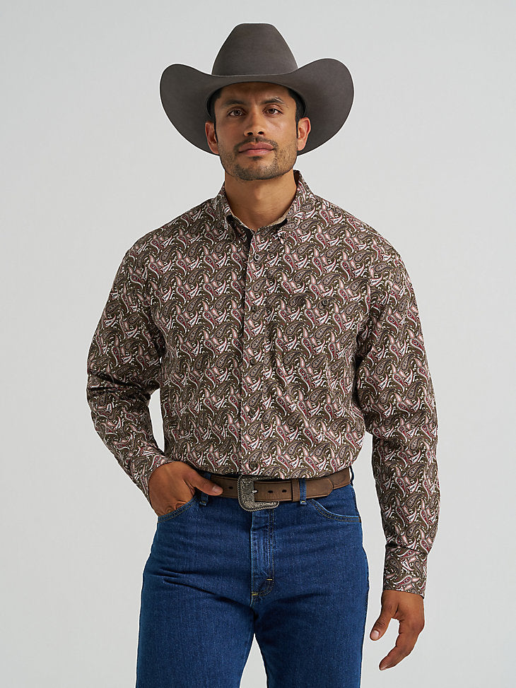 Wrangler® George Strait™ Men's Long Sleeve Button Down One Pocket Shirt 112368230