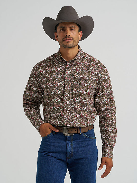Wrangler® George Strait™ Men's Long Sleeve Button Down One Pocket Shirt 112368230