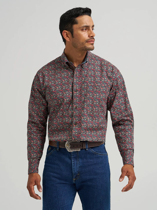 Wrangler® George Strait™ Men's Long Sleeve Button Down One Pocket Shirt 112368235