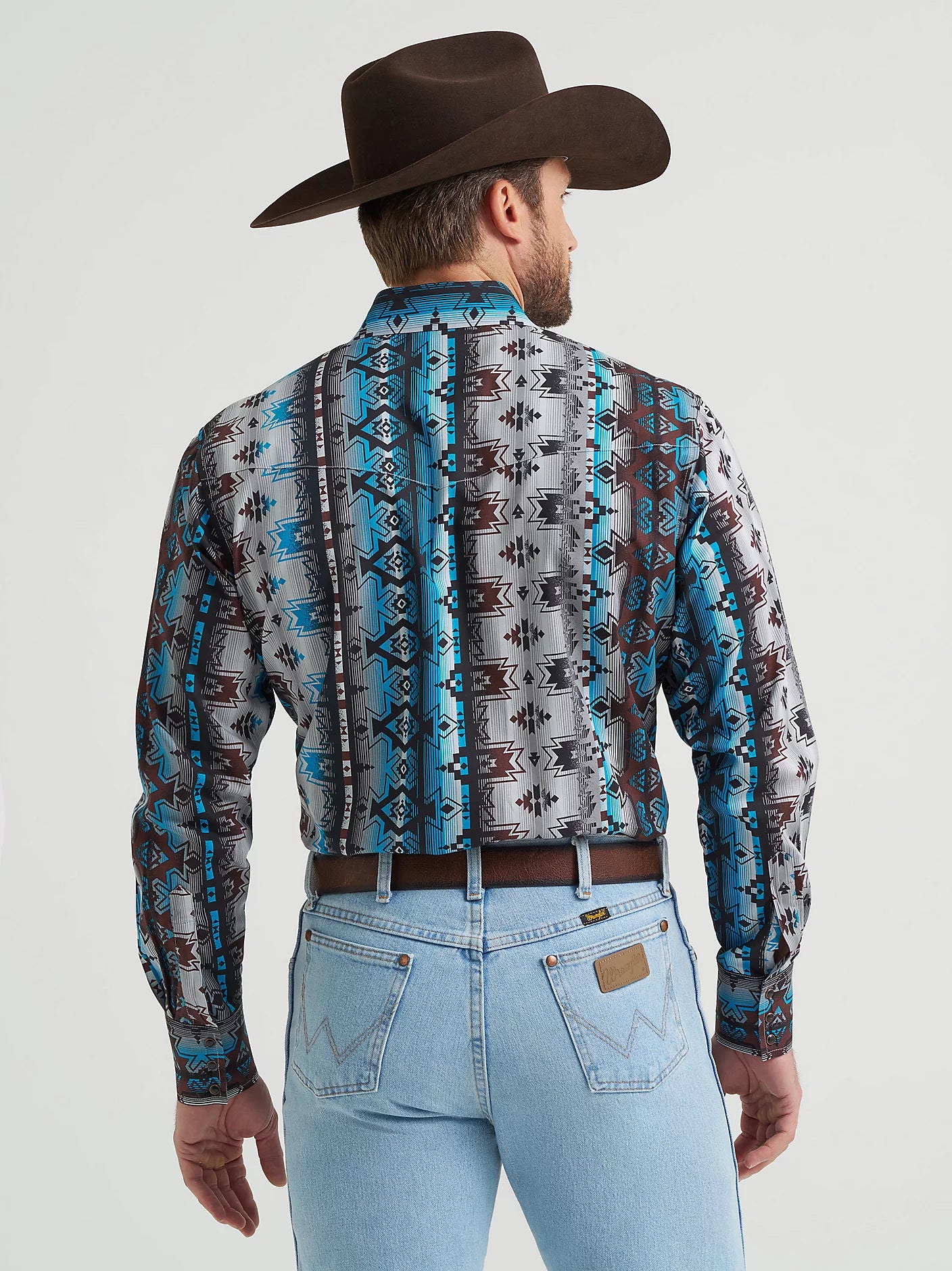 Wrangler® Men's Checotah® Long Sleeve Western Snap Printed Shirt 112369468