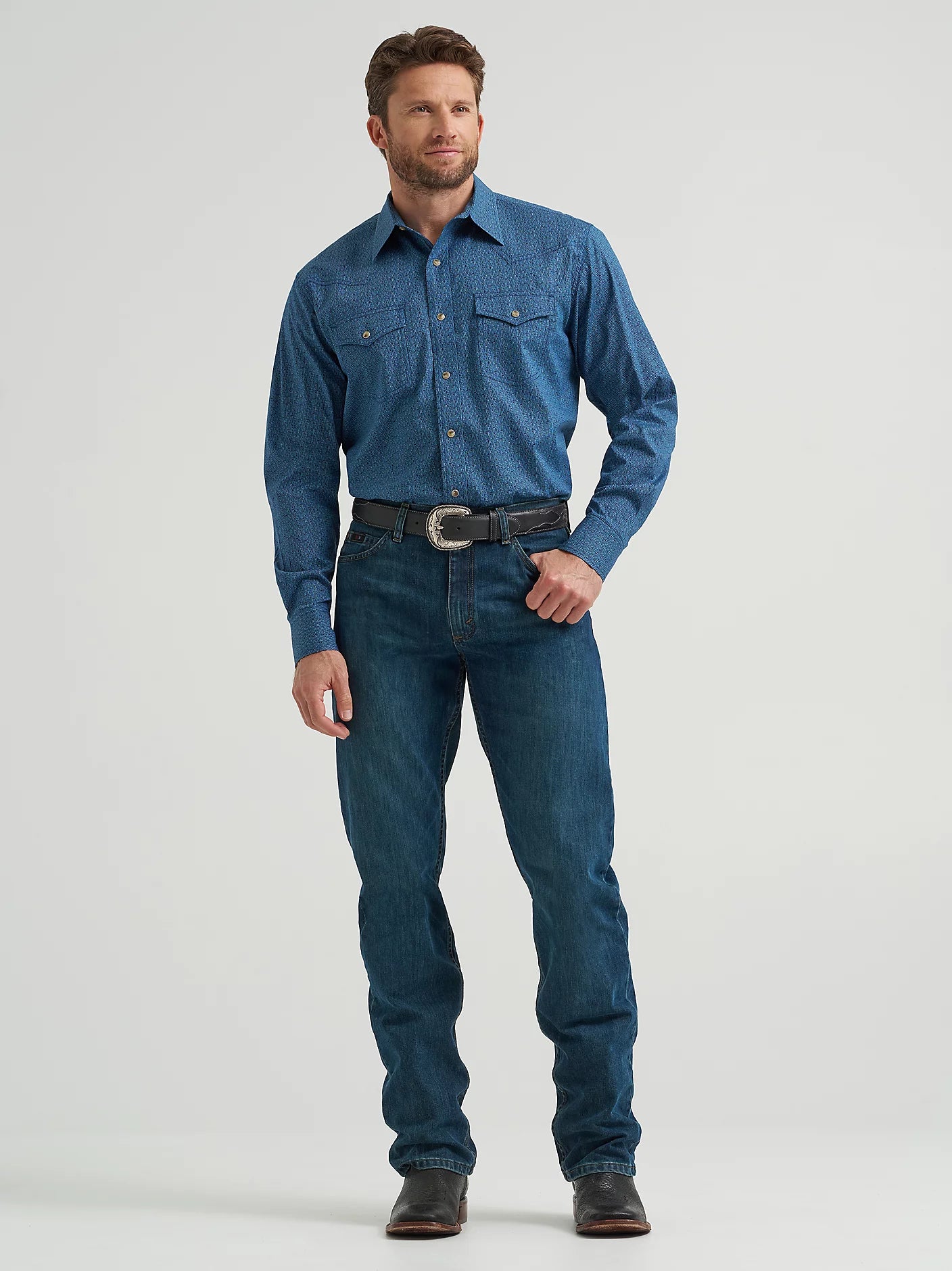 Wrangler® Men's 20X® Competition Advanced Comfort Long Sleeve Two Pocket Western Snap Shirt 112369482