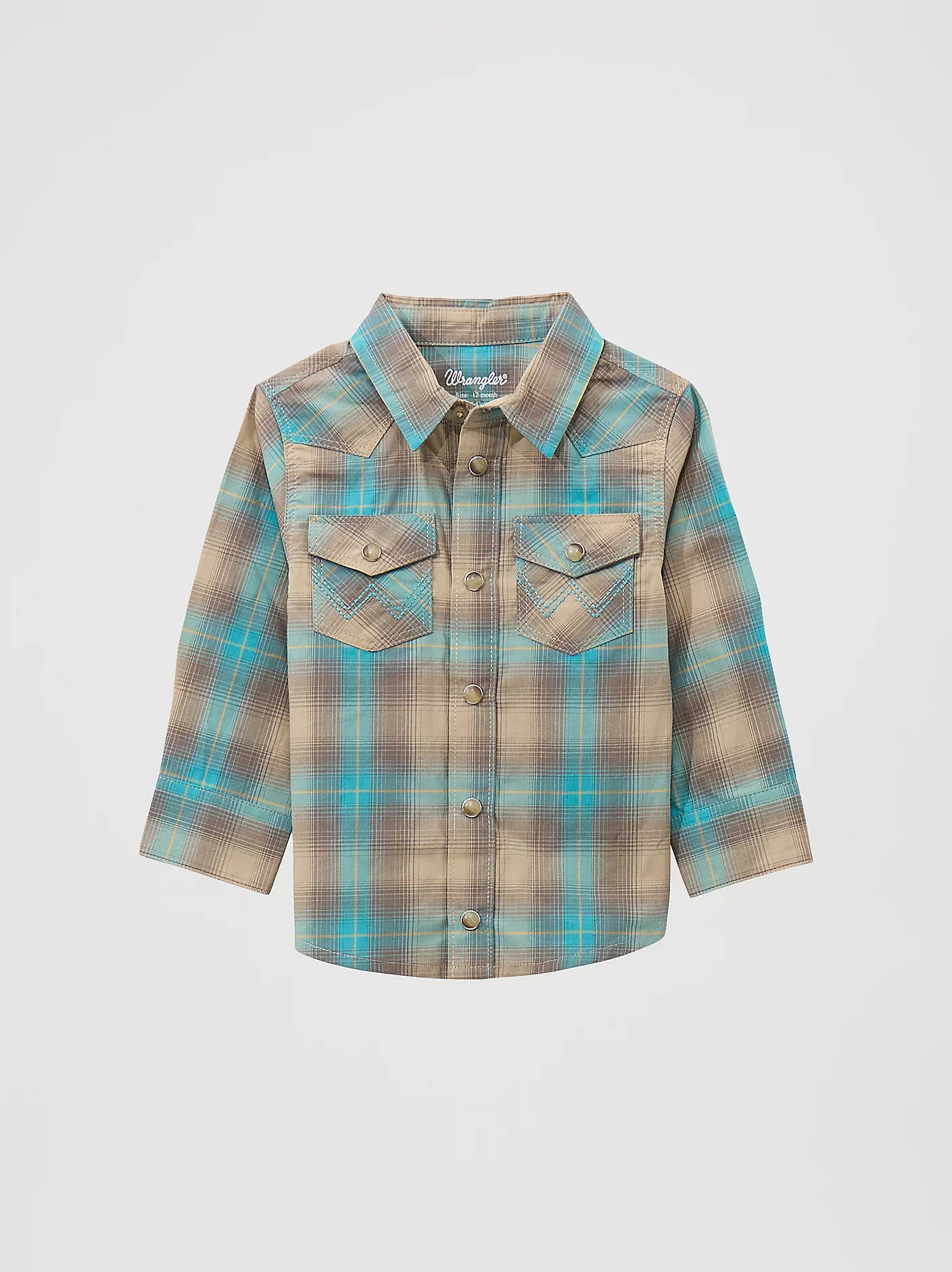 Wrangler® Little Boy's Long Sleeve Plaid Western Snap Shirt 112369526