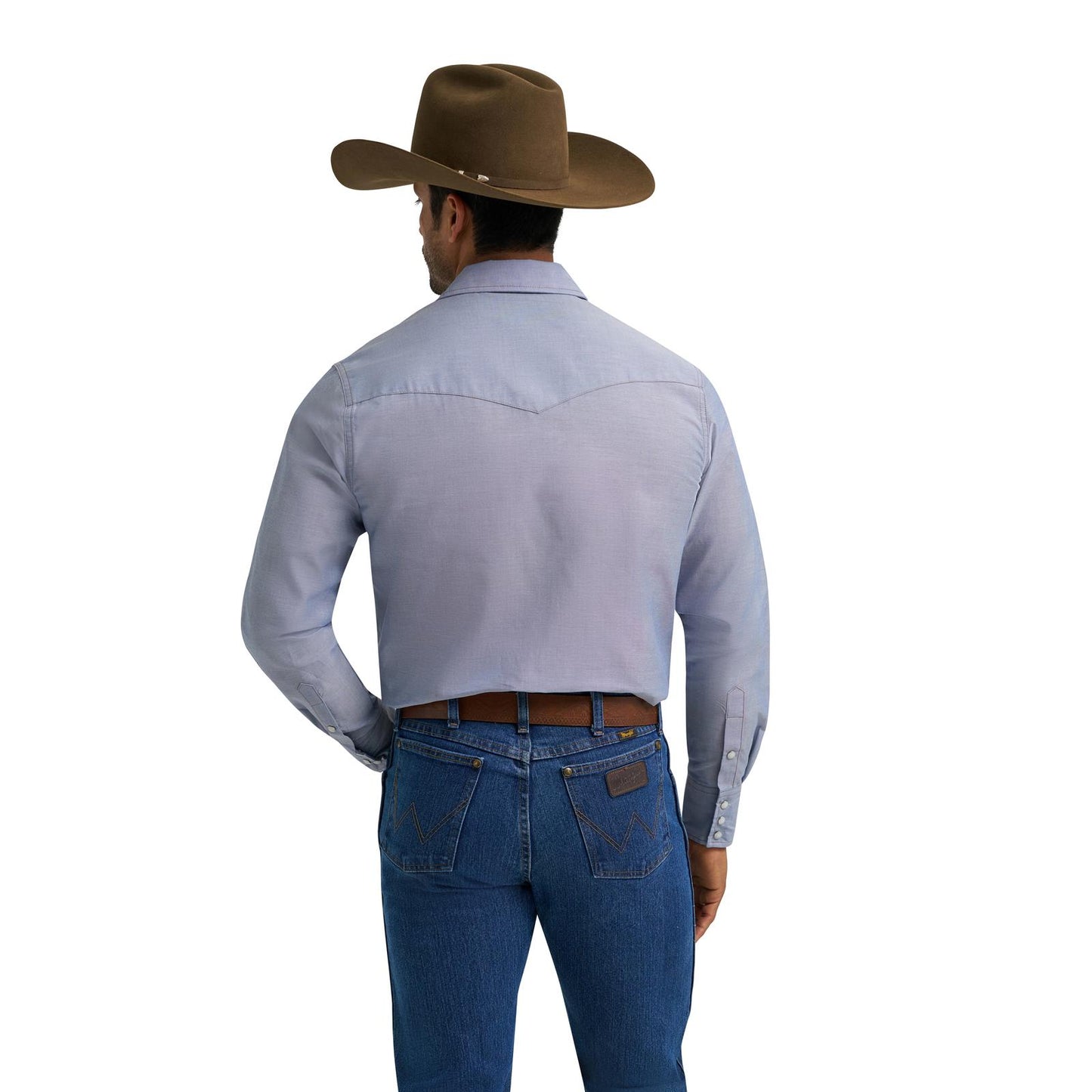 Wrangler® Western Chambray Long Sleeve Workshirt Classic Fit Chambray 112370330