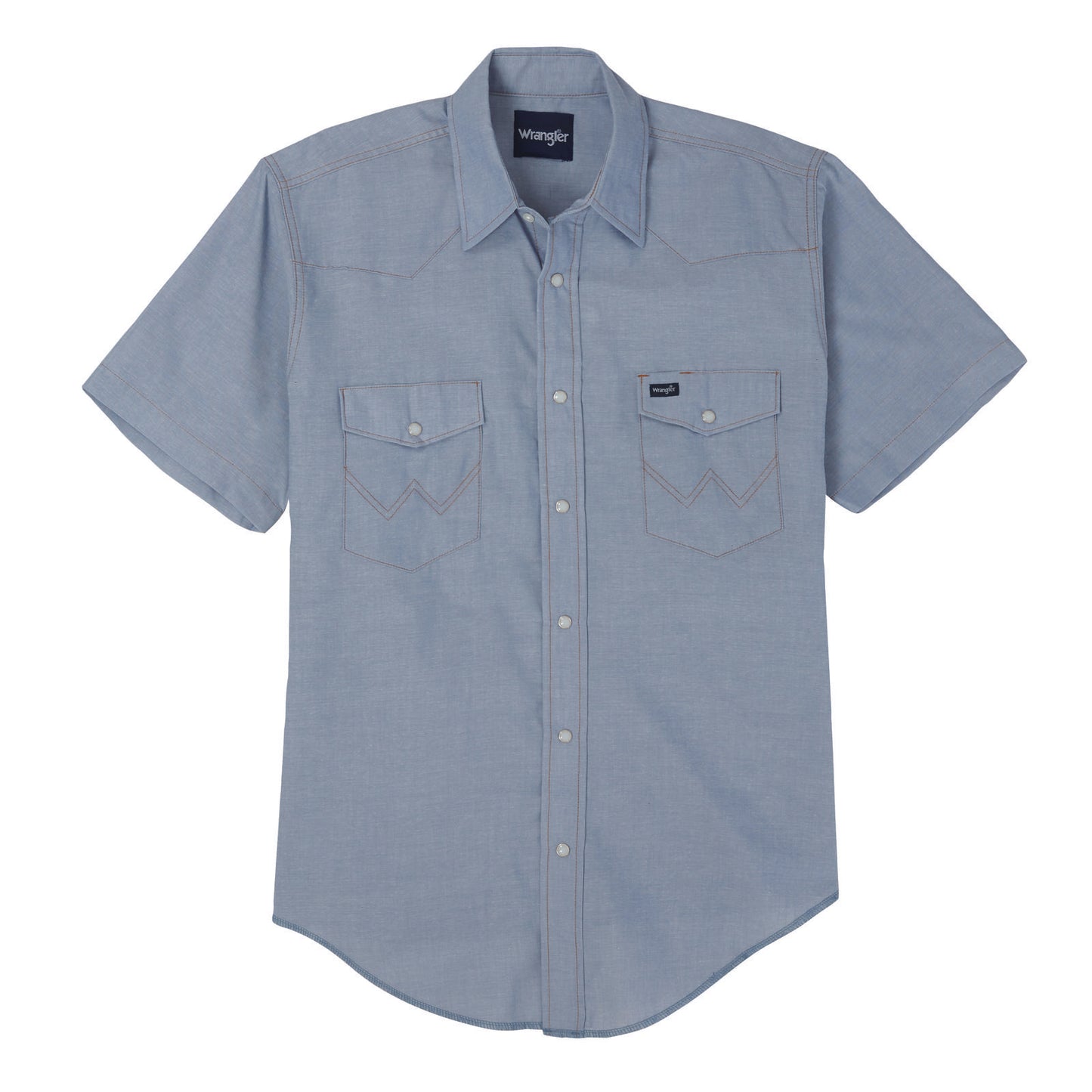 Wrangler® Men's Western Chambray Short Sleeve Workshirt Classic Fit 112370331