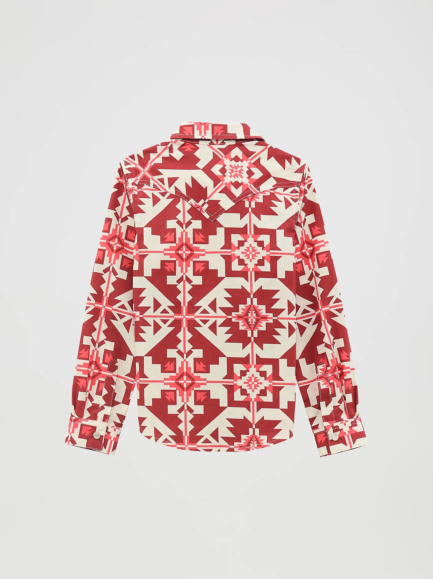 Wrangler® Girl's Long Sleeve Geo Print Western Snap Shirt 112371870