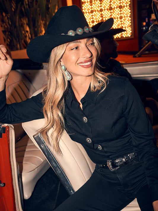 Wrangler® Women's Slim Concho Button Shirt 112371916