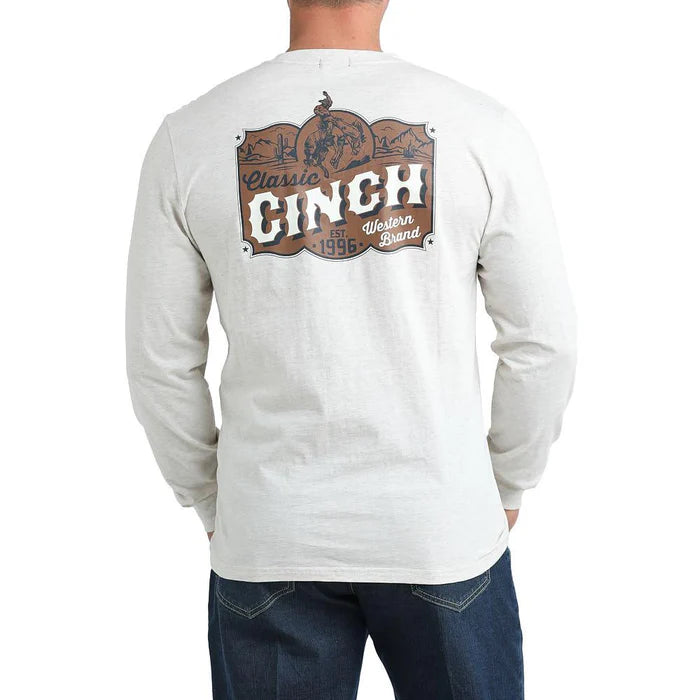 Cinch® Men's Western Brand Long Sleeve Cream Tee Shirt MTK1721022
