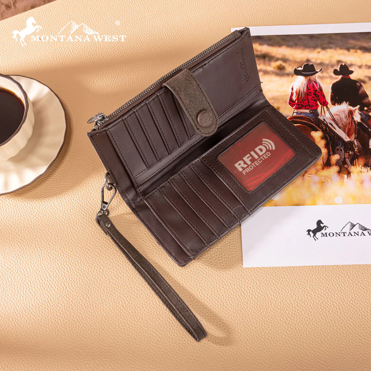 Montana West® Embroidered Collection Wallet Coffee MW1352-W2000CF