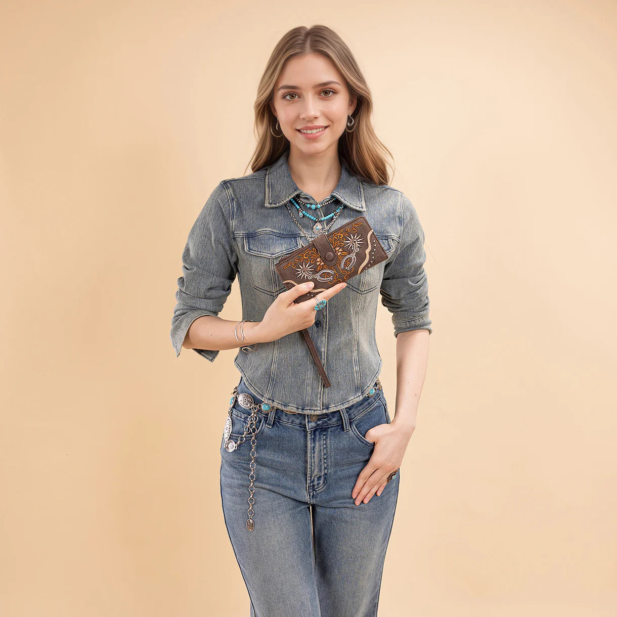 Montana West® Embroidered Collection Wallet Coffee MW1352-W2000CF