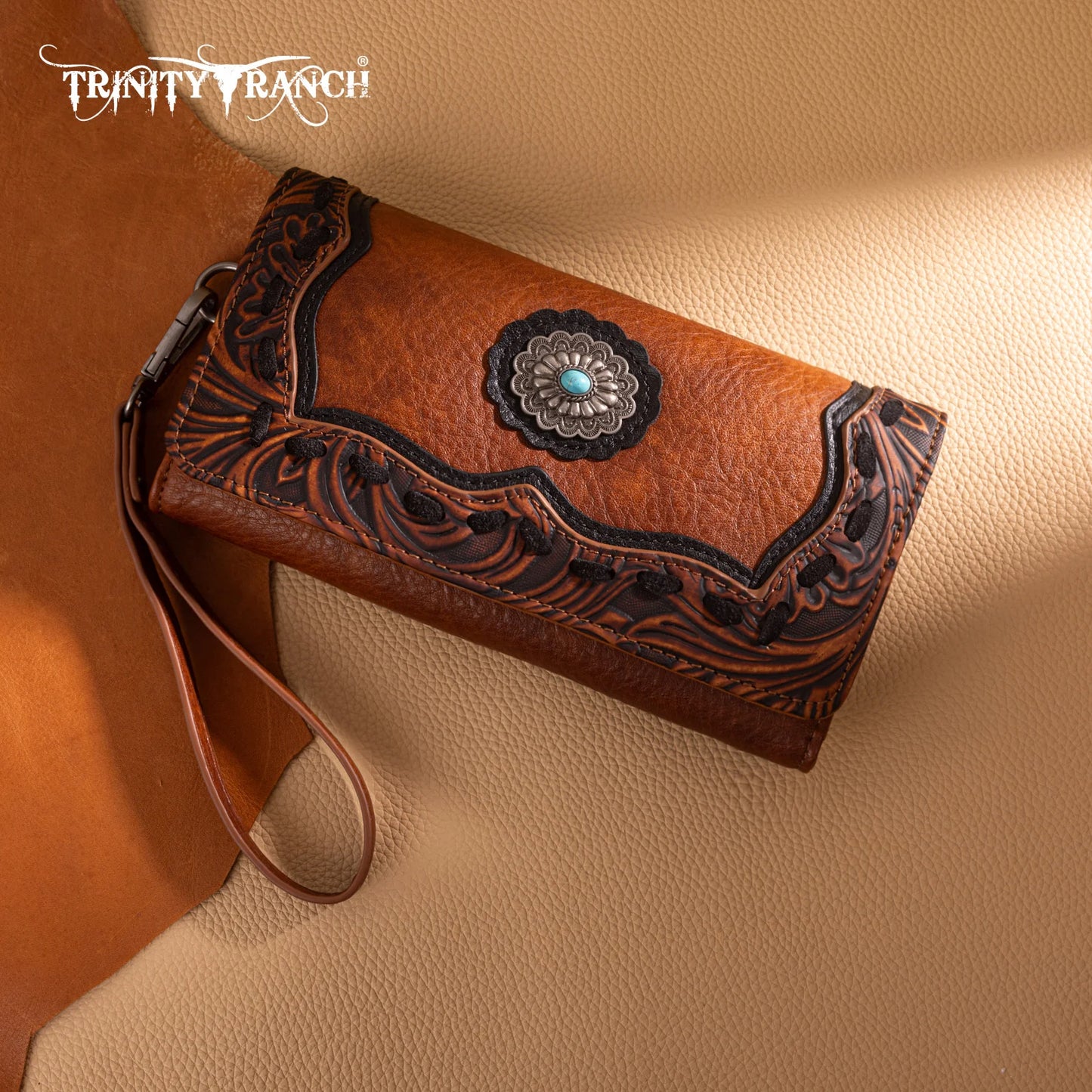Trinity Ranch® Concho Collection Wallet Brown TR192-W002BR