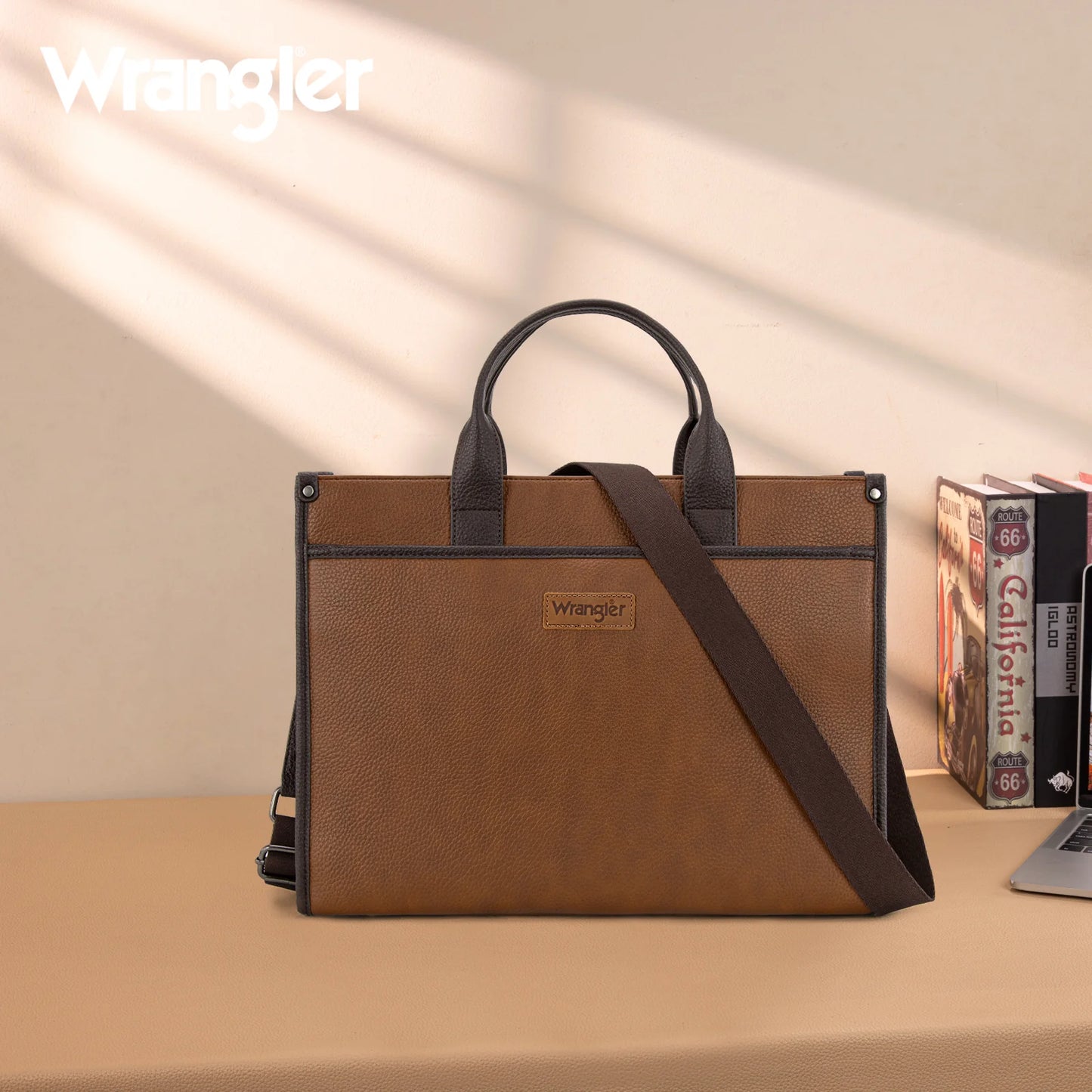 Wrangler® Carry-All Large Tote Work Tote /Crossbody Brown/Coffee WG288-8119BR/CF