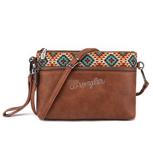 Wrangler® Aztec Embroidered Collection Crossbody WG51-181BR