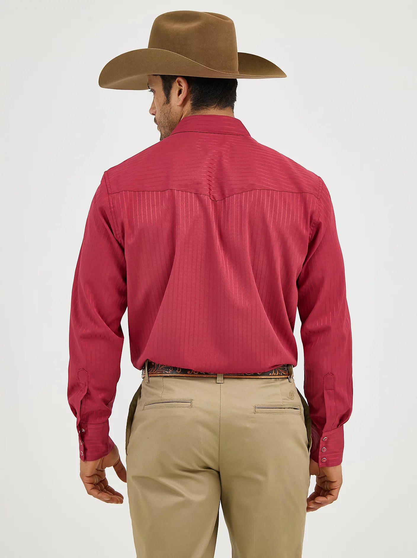 Wrangler® Western Long Sleeve Western Snap Dobby Stripe Shirt 75740WN