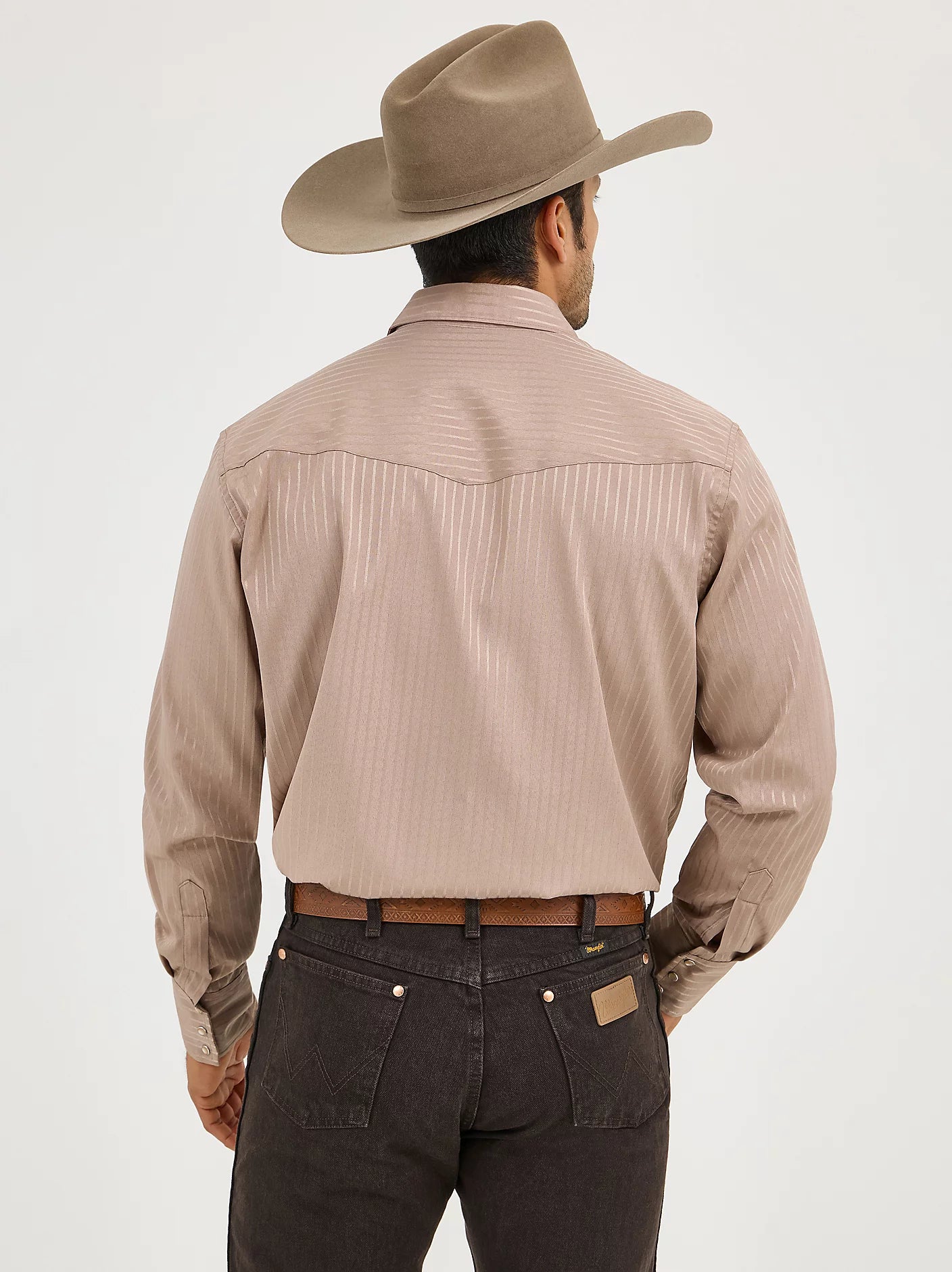 Wrangler® Western Long Sleeve Western Snap Dobby Stripe Shirt 75742TN