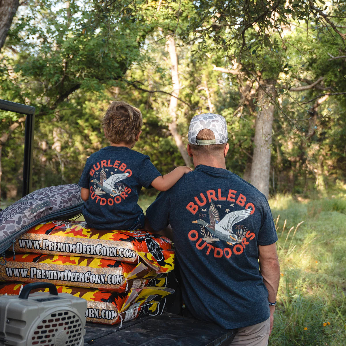 Burlebo® Youth Tee - Old School Duck Hunt - Heather Navy Y-SST-OSDK-HN