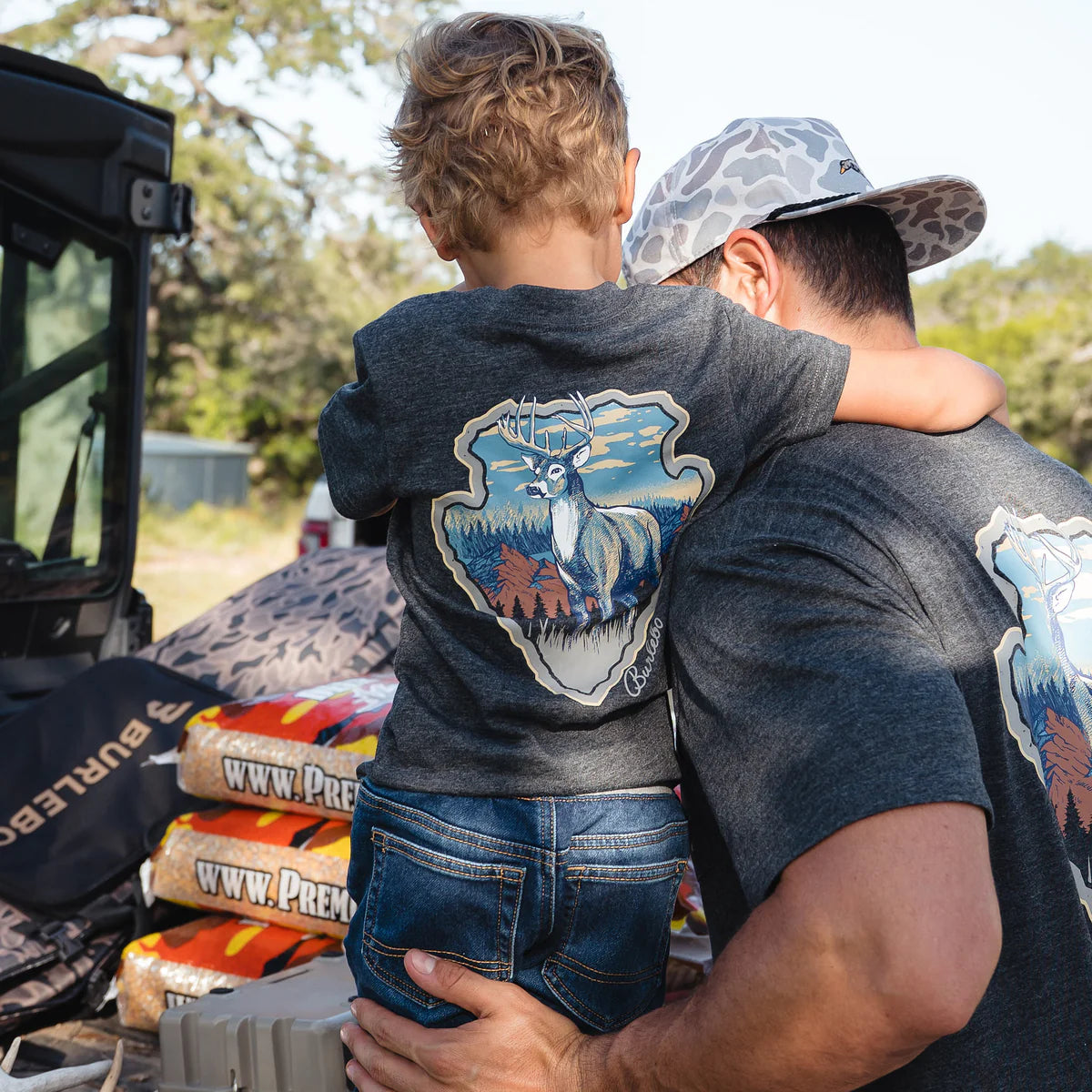 Burlebo® Youth Tee - Whitetail Season - Heather Black Y-SST-WTSZN-HB