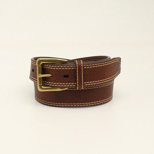 Ariat® Men's Logo Concho Double Stitch Brown Belt A1037002