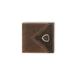 Ariat® Men's Large Bifold Overlay Ariat Shield Brown Rowdy A35622282