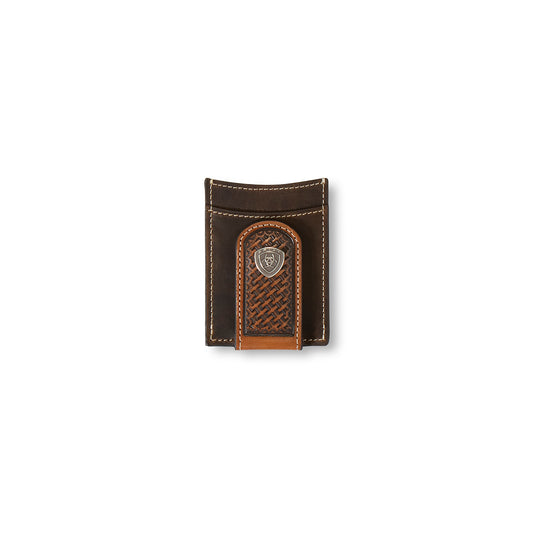 Ariat ® Brown Magnetic Money Clip w/Basket Weave Embossing A3553602