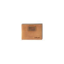 Ariat® Bifold Wallet Flag Patch Logo Medium Brown A3548544