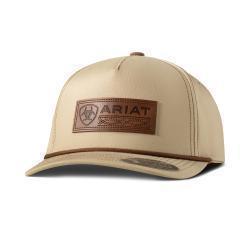 Ariat® Men's FlexFit 110 Cap SnapBack Faux Leather Patch Khakhi A3000903146