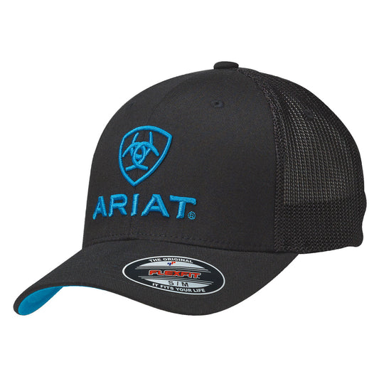 Ariat® Men's Flexfit Black/Blue Ball Cap 1502301