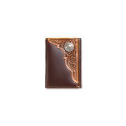 Ariat® Trifold Style Wallet Embossed Oval Concho Tan A3566208