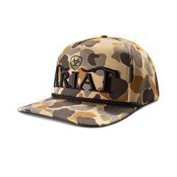 Ariat® Men's Snap Back Camo Cap 3D Embroidered Tan Ballcap A300094708