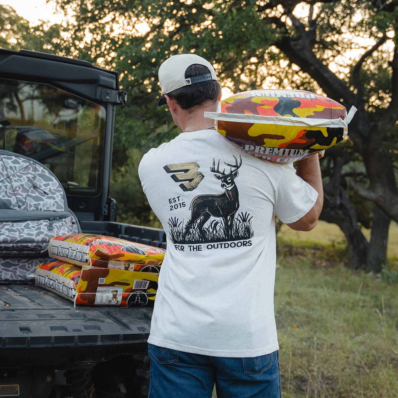 Burlebo® Men's Short Sleeve Tee For the Outdoors - Oatmeal SST-FTO-OAT