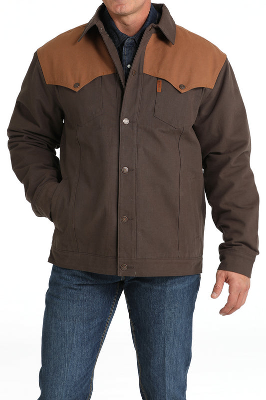 Cinch® Men's Canvan Wax Coated Brown/Tan Jacket MWJ1906001