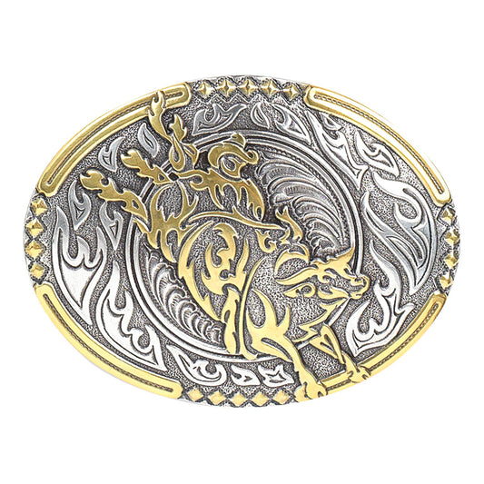 Crumrine® Oval Vintage Bull Rider Buckle Silver/Gold 38010