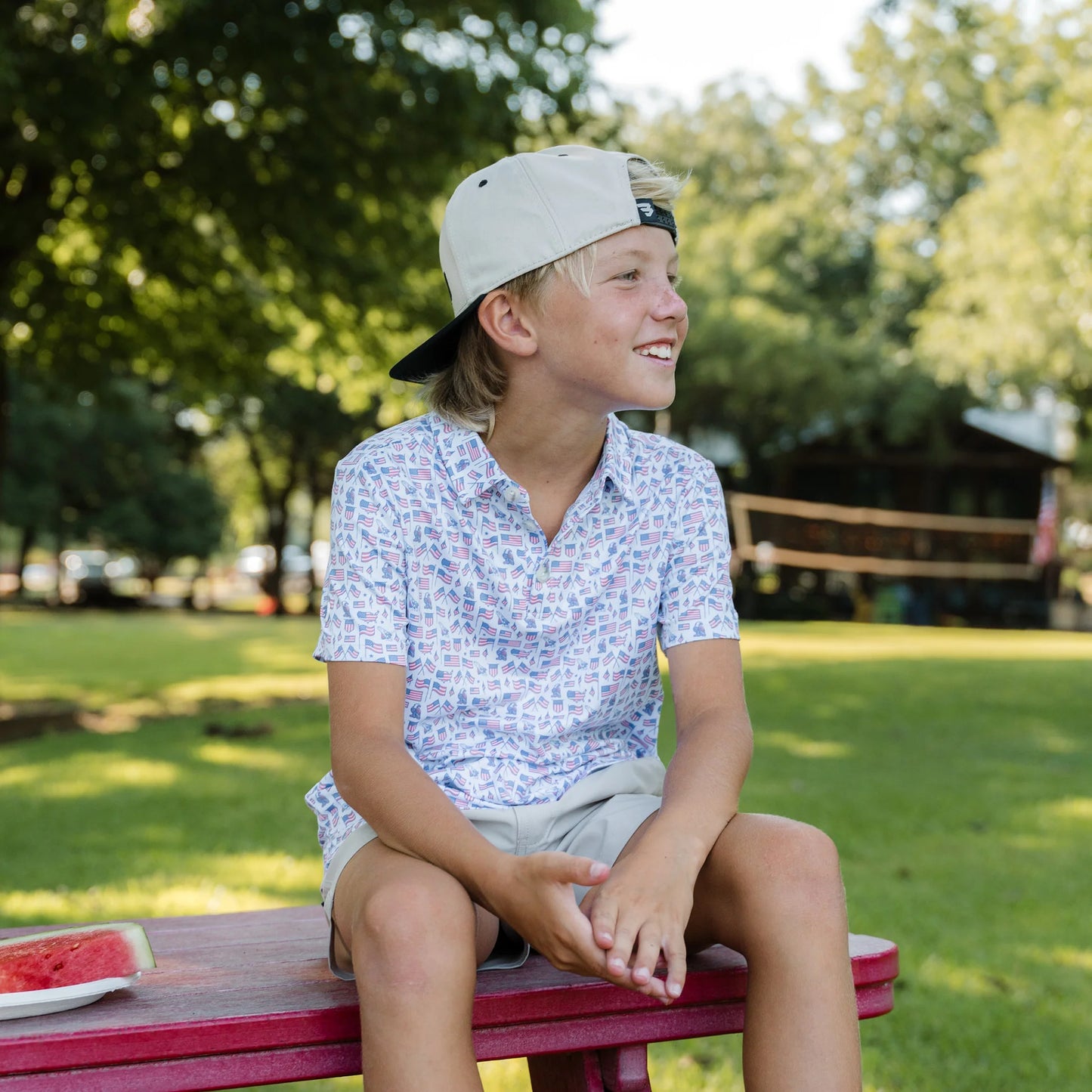 Burlebo® Youth Performance Polo Old Glory Y-PP-OLDG