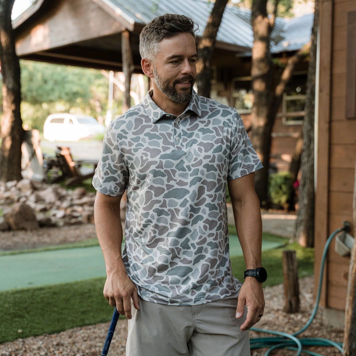 Burlebo® Men's Performance Polo - Classic Deer Camo PP-CDC