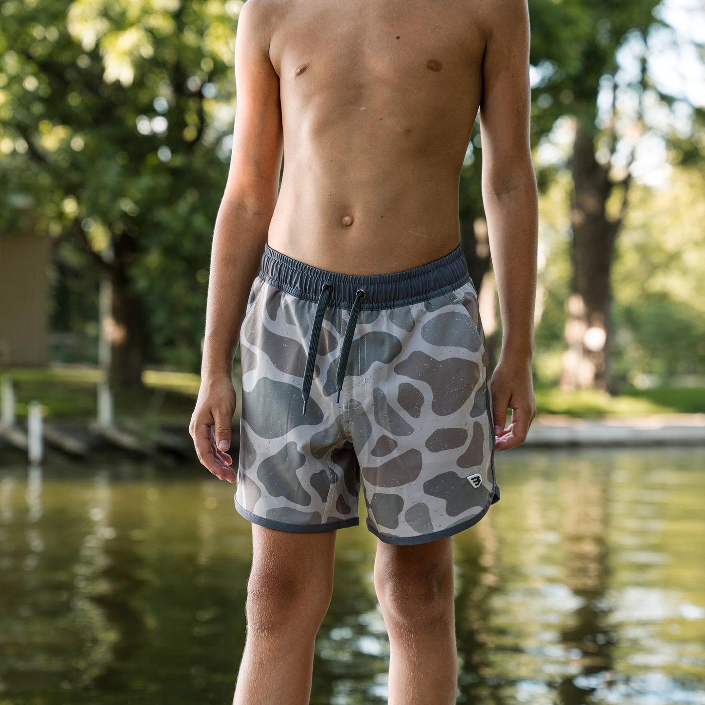 Burlebo® Youth Swim Trunks Jumbo Classic Deer Camo Y-ST-JCDC