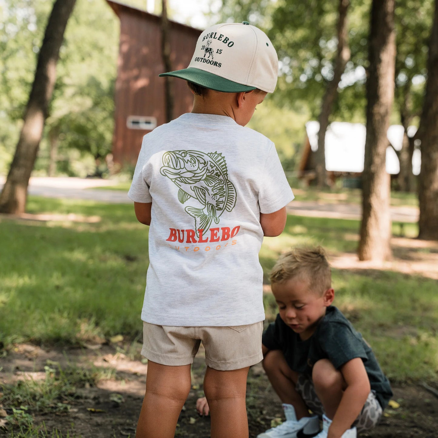 Burlebo® Youth Short Sleeve Tee Fish Wild Ash Grey Y-SST-FW-AG