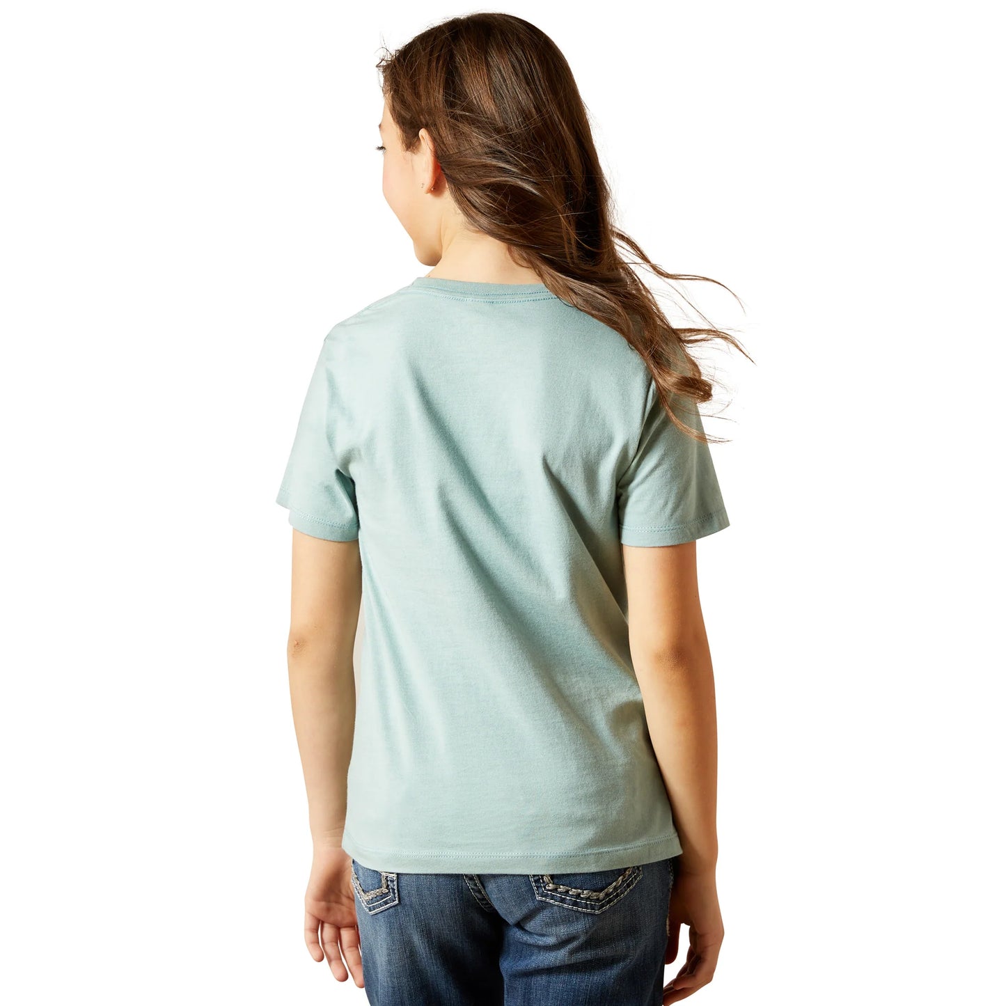 Ariat® Girl's SW Brand Lock Up Rivergreen Graphic T-Shirt 10063750