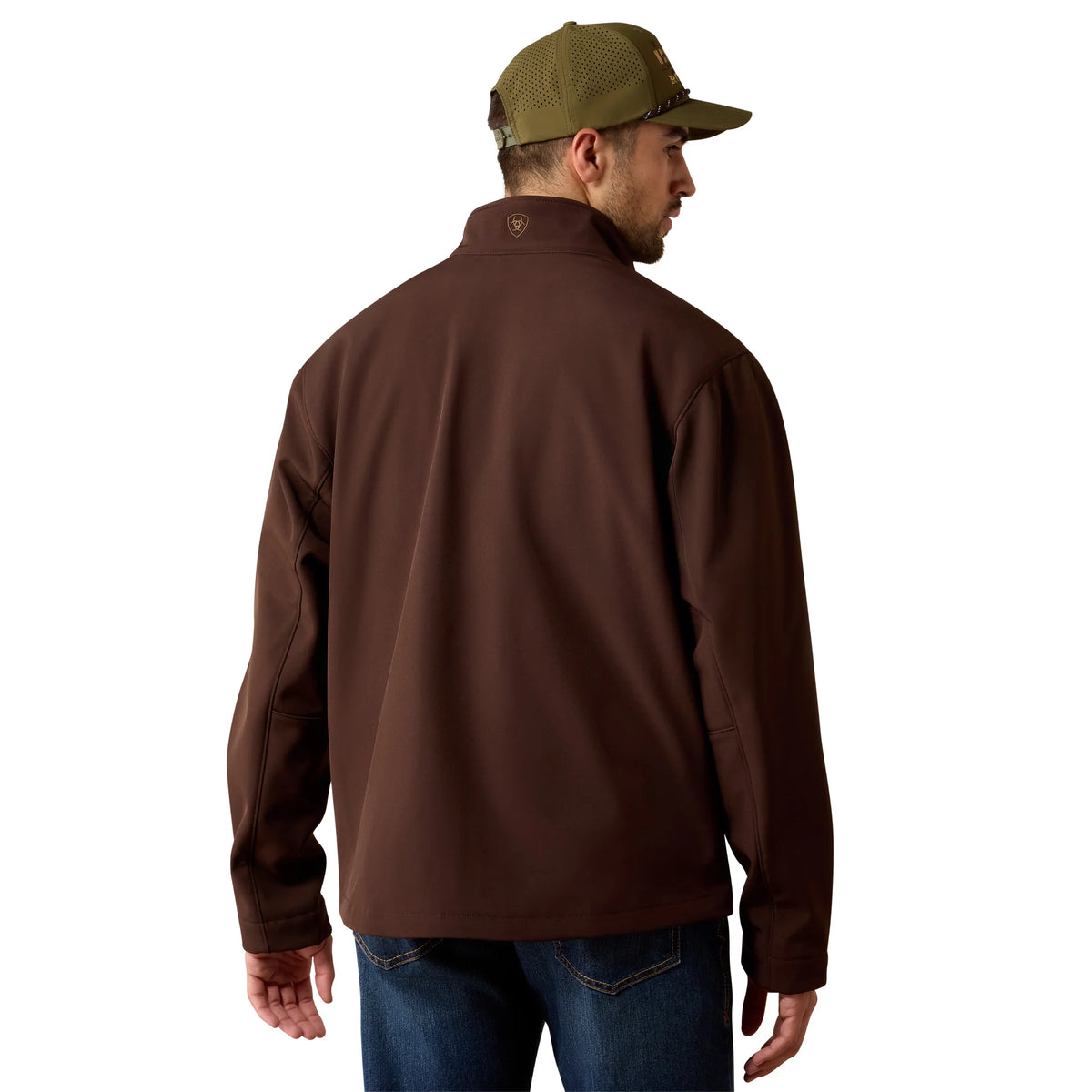 Ariat® Men's Chest Logo Softshell Mole Brown Jacket 10079279
