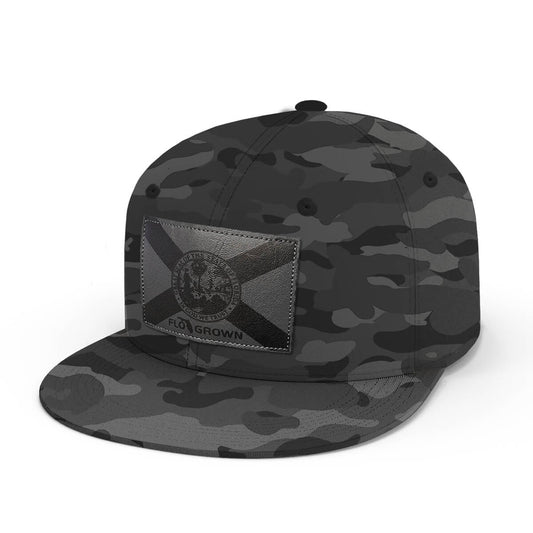 FloGrown® Black Camo Leather Ballcap FGH-150