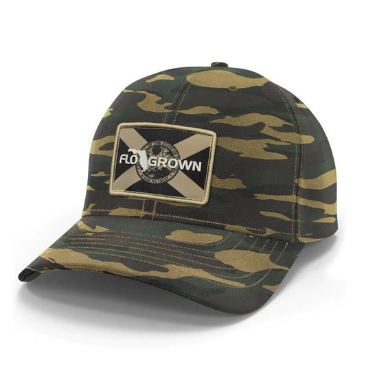 FloGrown® Faded Gold Tonal Camo Flag Ballcap FGH-504