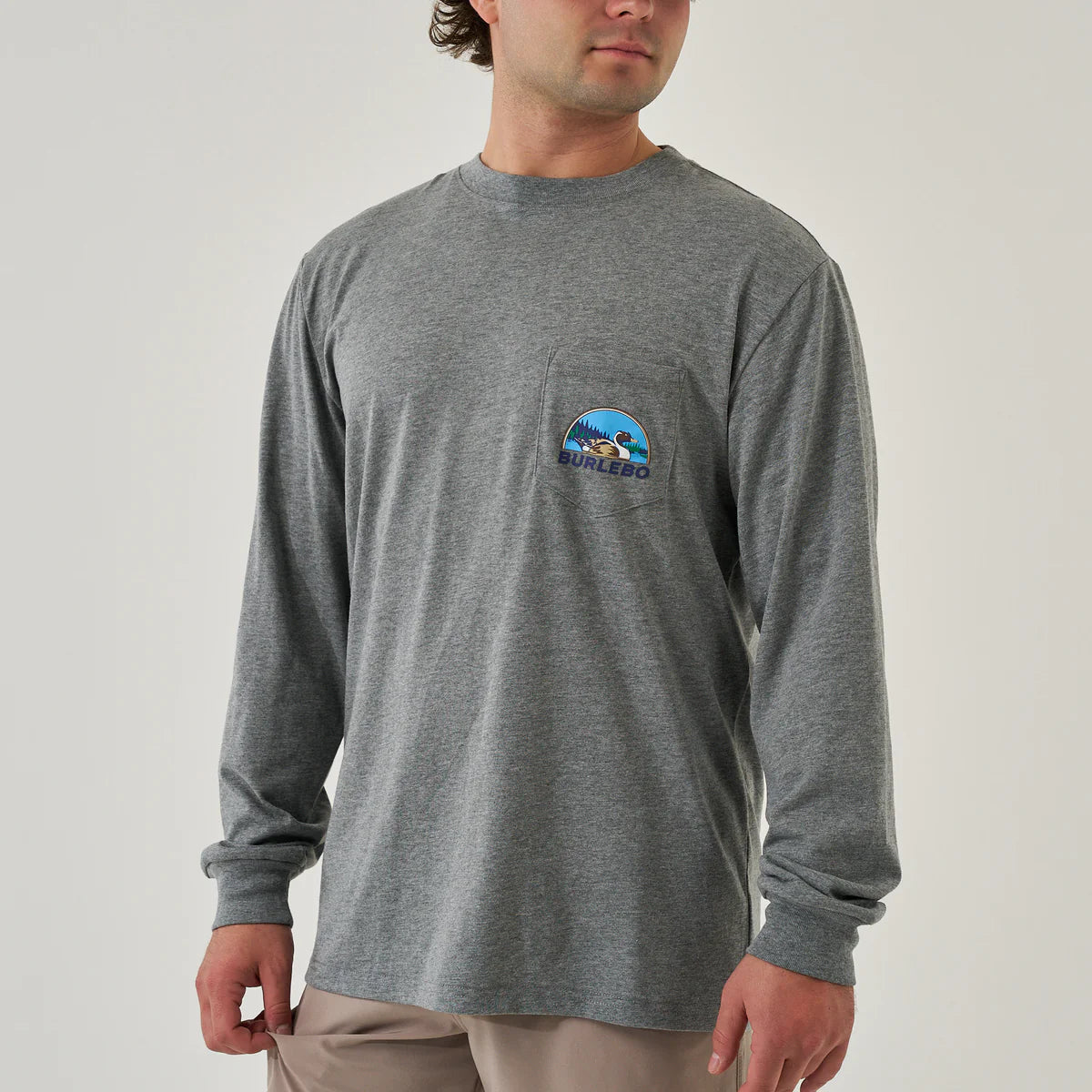 Burlebo® Men's Long Sleeve Tee - Field Companion - Dark Heather Grey LST-FC-DHG