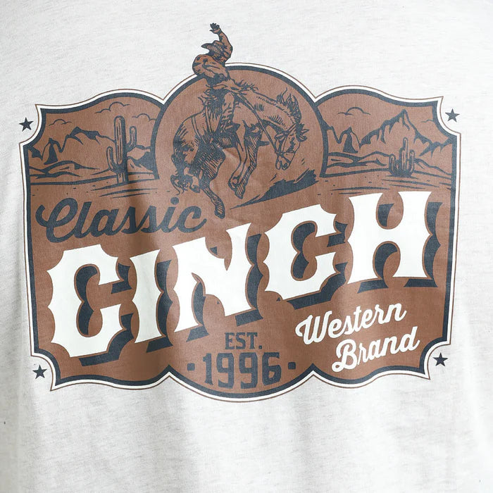 Cinch® Men's Western Brand Long Sleeve Cream Tee Shirt MTK1721022