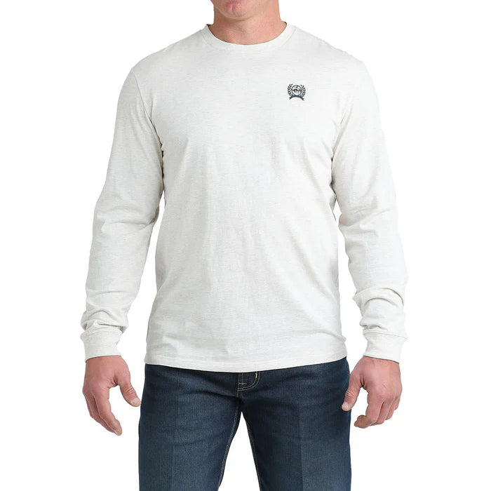 Cinch® Men's Western Brand Long Sleeve Cream Tee Shirt MTK1721022
