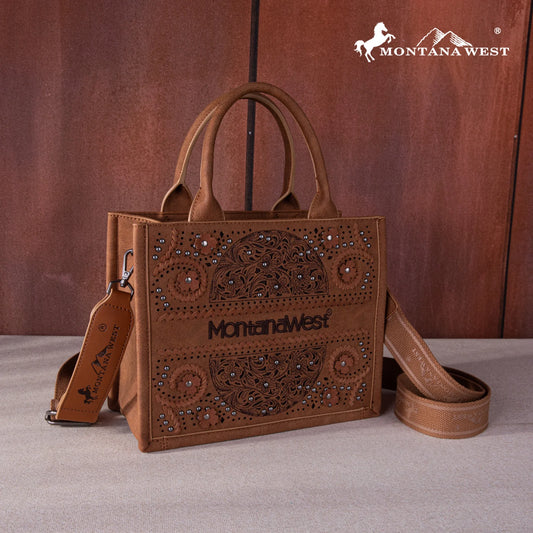 Montana West® Embroidered Cut-out Concealed Carry Tote/Crossbody MW1266-8120SBR