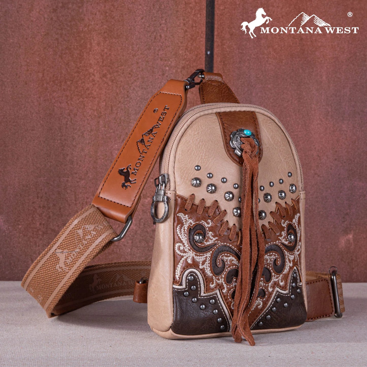 Montana West® Embroidered Scroll Cut-out Collection Sling Bag MW1269-210TN