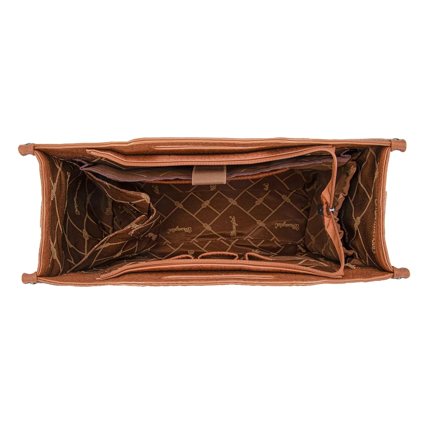 Wrangler® Genuine Cowhide Carry-All Cowhide Large Tote /Crossbody Brown WG283-014BR
