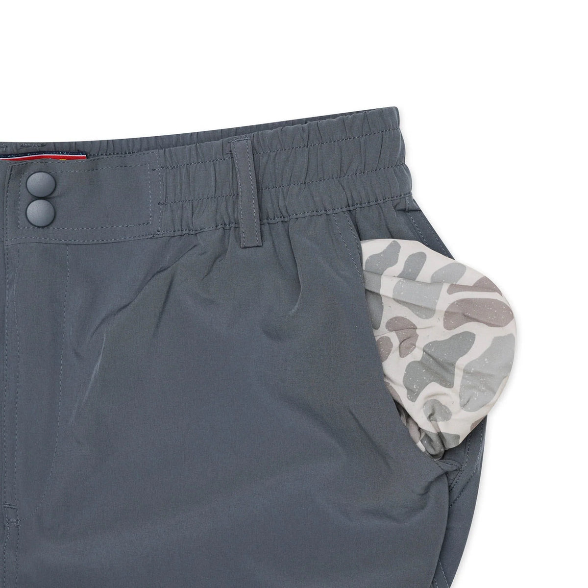 Burlebo® Men's Everyday Short River Rock Grey - Classic Deer Camo Pocket ES-RRG-CDC