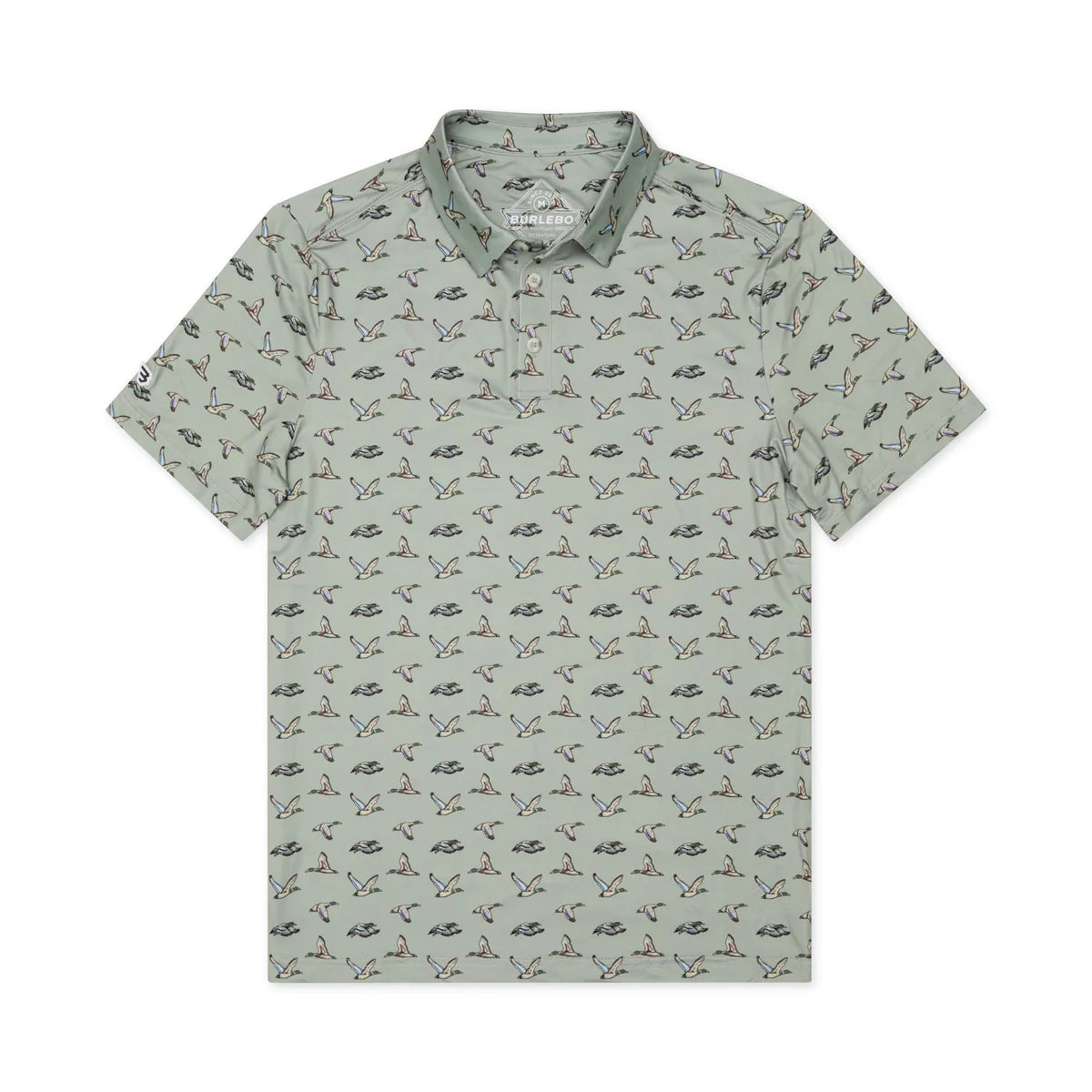 Burlebo® Men's Performance Polo - Flying Ducks - Green PP-FD-GRN